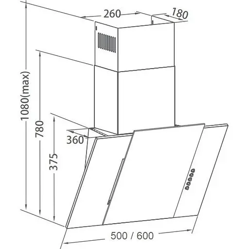 Вытяжка наклонная Pyramida NVX 60 (800) B XBL [142795] - фото 6