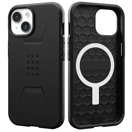Оригинальный противоударный чехол UAG Civilian MagSafe Original для Iphone 15 (6.1") Black 114287114040