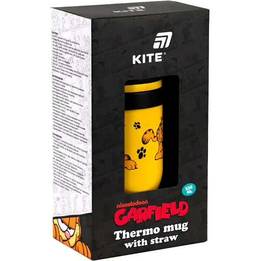 Термокружка Kite Garfield з трубочкою 530 мл (GF25-1266) - фото 7