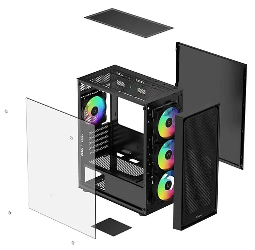 Корпус OCYPUS GAMMA C50 BK ARGB (GAMMA-C50-BKG400XX-GL) без блока питания - фото 10