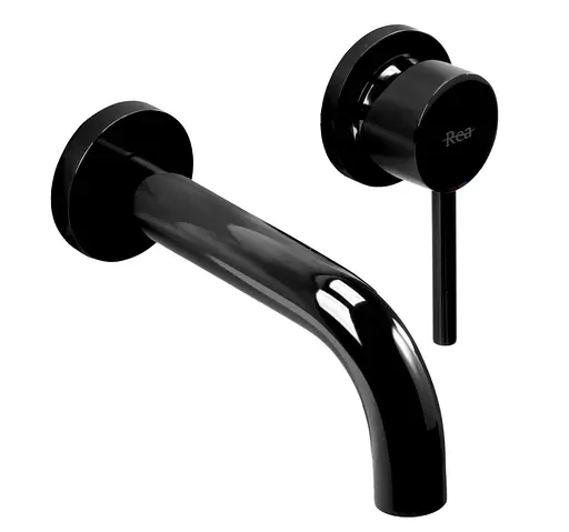 Смеситель для умывальника Rea Lungo black glossy + BOX скрытого монтажа REA-B4421 Черный матовый - фото 1