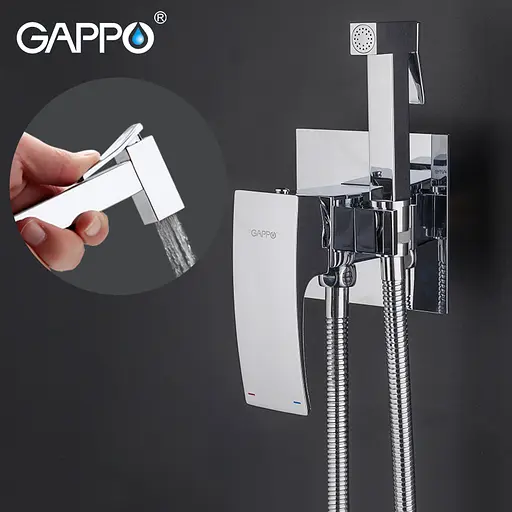 Змішувач для душу вбудованний гігієнічний (прихований монтаж) Gappo Jacob 1/8, Хром G7207-1 - фото 6