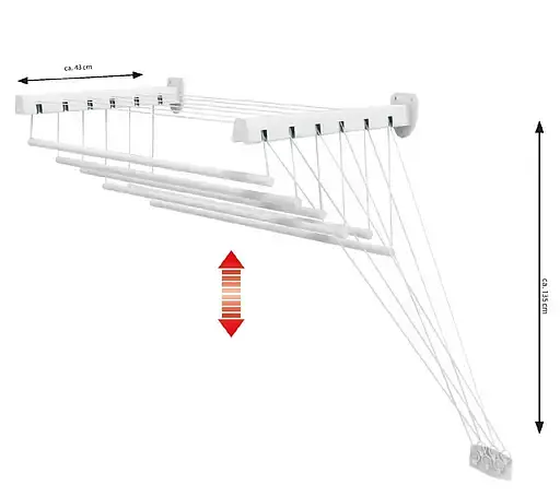 Сушилка для белья настенно-потолочная Casa Si Pick Up White (DAS302380) - фото 2