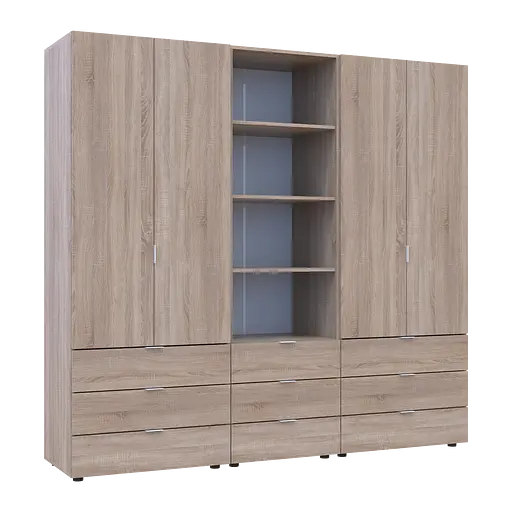 Шафа для одягу Doros Гелар Дуб сонома 2+2ДСП з пеналом 215х49.5х203.4 (42005183) - фото 6