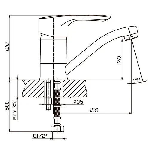 Змішувач для умивальника Haiba Hansberg 004 HB0191 Хром - фото 2