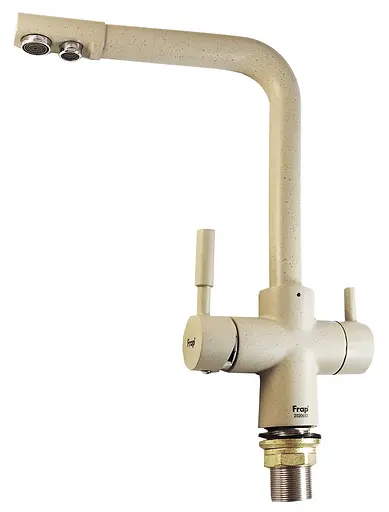 F4352-20 (H52) Змішувач для кухні однорич. Г-под.гусак під фільтр латунь гайка Ø35 беж Frap 1/10 - фото 1