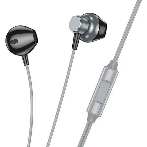 Дротові навушники Hoco M125 Smart metal універсальні earphones with microphone, 3.5mm, 1.2m, metal-grey