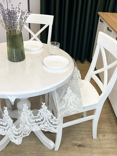 Силиконовая скатерть с молочным кружевом Арка Elit 360х150 см - фото 8