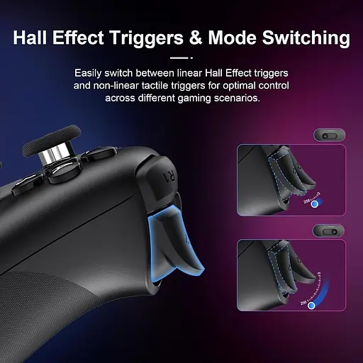 Геймпад 8BitDo Ultimate 2 Bluetooth Switch, Switch 2, ПК с Windows, TMR, Эффект Холла Черный - фото 6