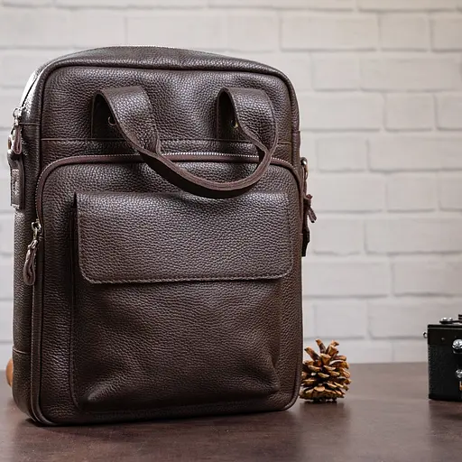 Чоловіча шкіряна сумка SHVIGEL 25х33х7 см sum0012853 - фото 7