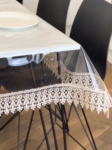 Силиконовая скатерть с кофейным кружевом 7 см 300х140 см - фото 8