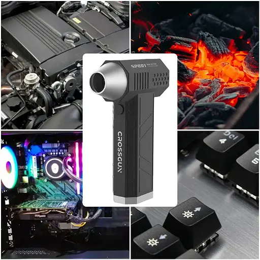 Мини-турбо вентилятор Crossgun 12V 1500мАч 120000об/мин для чистки ноутбуков (Черный) - фото 7
