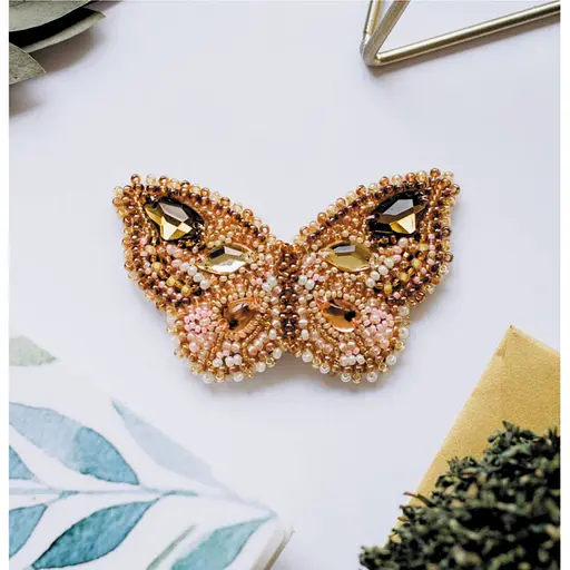 Набір для вишивання бісером прикраси "Відблиск цитрину" AD-031 на натуральному полотні - фото 2