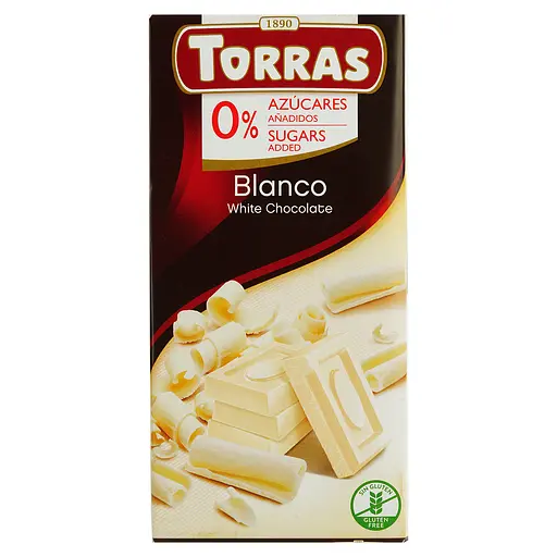 Шоколад білий Torras без цукру 75 г