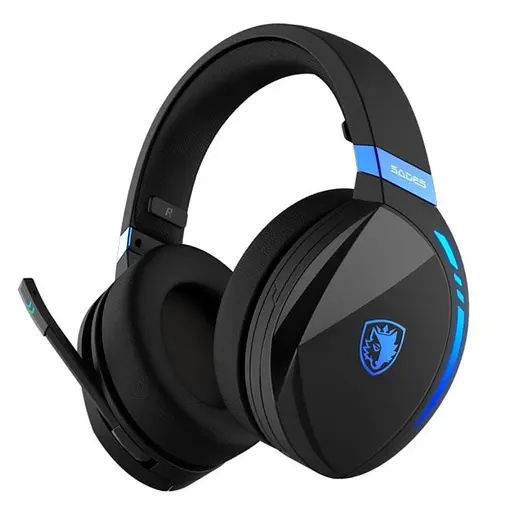 Навушники Sades гарнітура ігрова бездротові SA-201 Warden I (sa201bkb) чорно-сині - фото 5