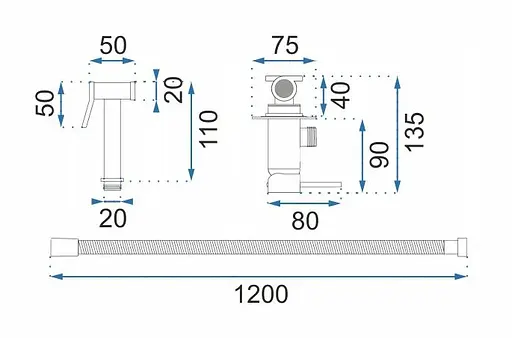 Набір гігієнічного душу прихованого монтажу Rea Loop rose gold REA -B6523, Теплий захід сонця - фото 8