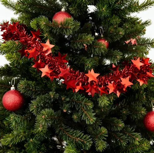 Мішура новорічна Yiwu з зірками матова в асортименті 2 м (820671)