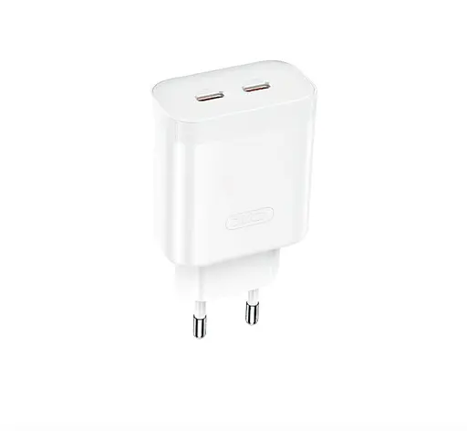 Зарядное устройство XO L105 35 W 2 порта Dual Port Fast Charger Type-c адаптер блок - фото 1