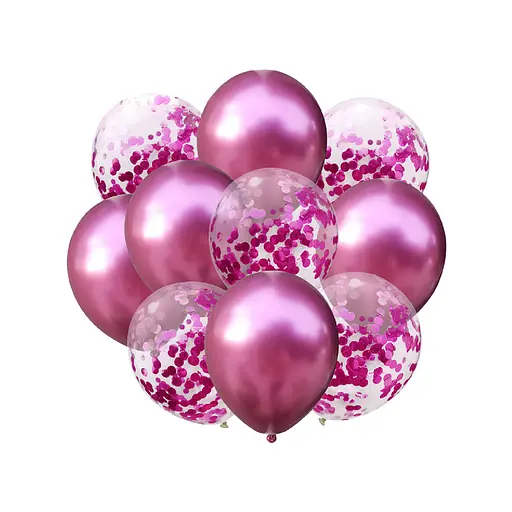 Набор латексных шаров 4 (Розовый хром и Розовое конфетти 30 см).