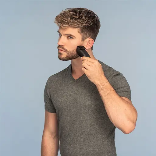 Триммер Remington RStyle Series, для бороды и усов, акум., роторный мотор, титан.напив., черно-серый - фото 4