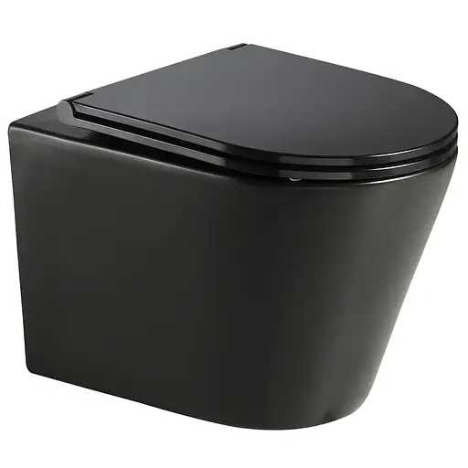 Подвесной унитаз Mixxus Premium Bevel-0301-T3 Black 515x355x365 мм, система смыва Tornado 3.0 MP6595, Черный матовый - фото 1