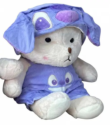 Детский набор Игрушка плед Медведь в костюме Стича мягкая игрушка 60 см с пледом 1,20 x 1,50 м - фото 1