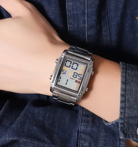 Чоловічий наручний годинник Skmei 2206 (Сріблястий з білим циферблатом) - фото 4