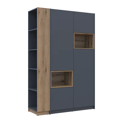 Шкаф для одежды с нишей и этажеркой Doros Дейл Графит/Дуб Эвок 2 ДСП 143.2х52х220 (42005154) - фото 3