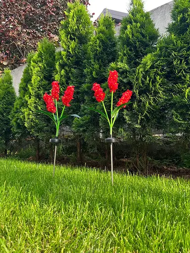 Світильники Sun Lamp садові на сонячній батареї декоративні квіти гіацинт 2 шт - фото 4