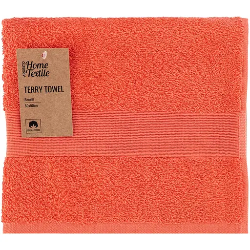 Рушник махровий Ardesto Benefit 50х90 см 100% бавовна кораловий (ART2450CR)  - фото 1