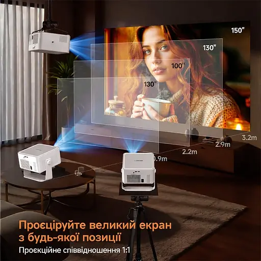 Мультимедійний смарт проектор з автофокусом Magcubic HY450 MAX 1080P 2/16 Гб 1100 ANSI Android 14 - фото 7
