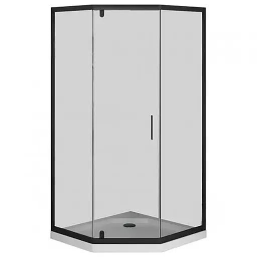 Душевая кабина Am.Pm Gem 5-corner Pivot 90x90 см без поддона black W90UG-405-090BT, прозрачный, черный - фото 1