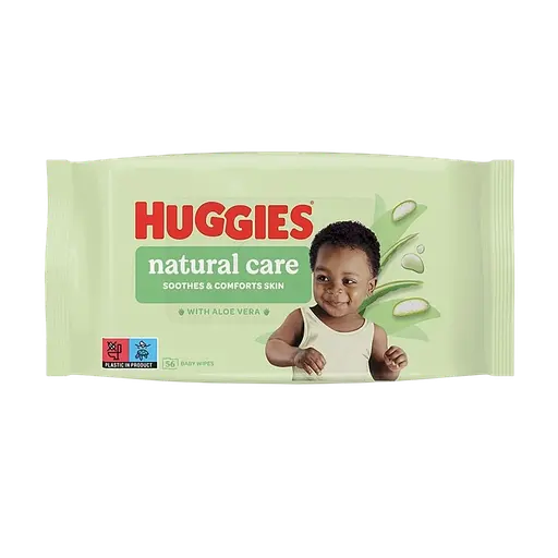Вологі серветки Huggies Natural Care 560 шт. (10 уп. х 56 шт.) - фото 2