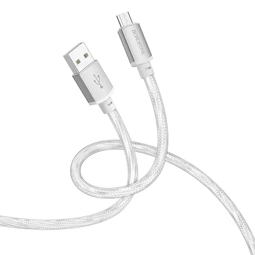 Кабель Borofone BX95 USB to MicroUSB 1 м серебристый - фото 1