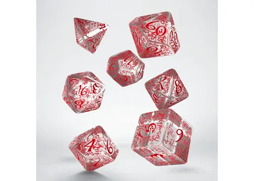 Набір кубиків Elvish Translucent & red Dice Set , 7 шт. (SELV05) - фото 2