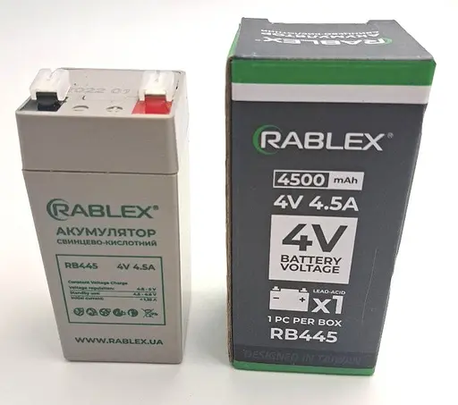 Аккумулятор свинцово-кислотный Rablex RB445, аккумуляторная батарея AGM 4500 мАh 4V/4.5A - фото 3