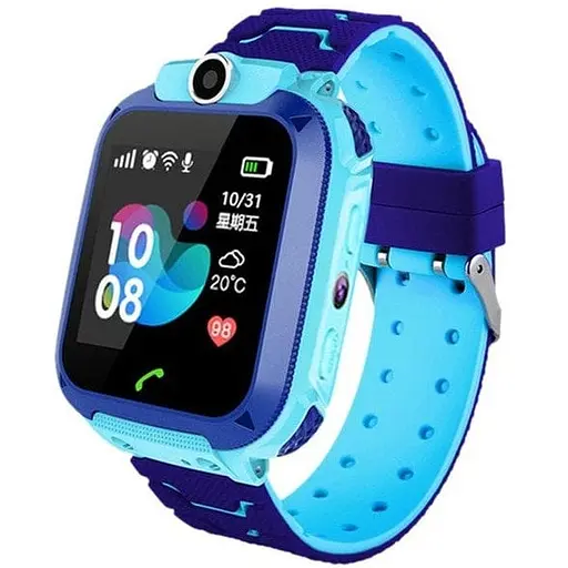 Подарунковий дитячий розумний смарт-годинник Smart Baby Watch Q12 (В-5) з SIM-картою кнопкою SOS камерою і GPS Синій