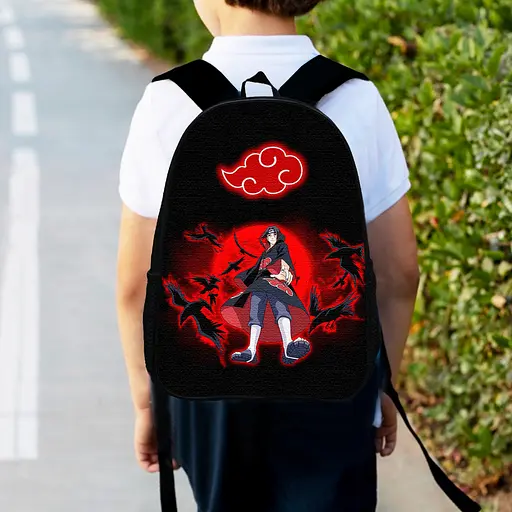 Рюкзак детский Аниме Наруто Итачи Итачи Учиха гендзюцу, 34х27см, городской ранец для мальчика с принтом (00342)