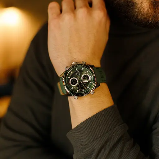 Наручний годинник чоловічий Naviforce Fly ArmyGreen Сріблястий (2743) - фото 3