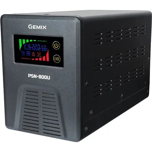 ИБП Gemix PSN-800U, 800VA/480W 12V/220V, 7/9/13A, 3xSchuko, без АКБ - фото 2
