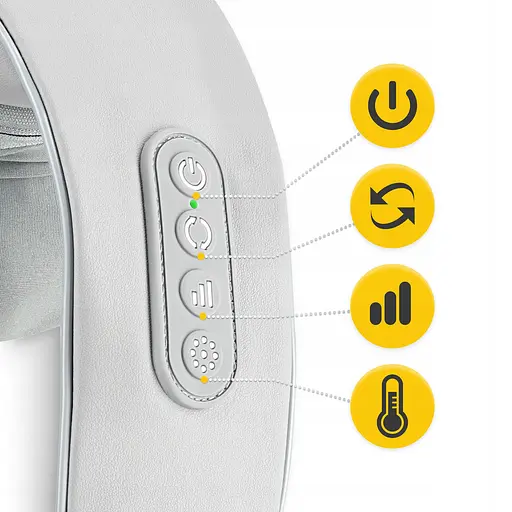 Накидка-масажер 4FIZJO Shiatsu Evo+ для шиї та спини, акумуляторний Grey (P-5905973404150) - фото 8