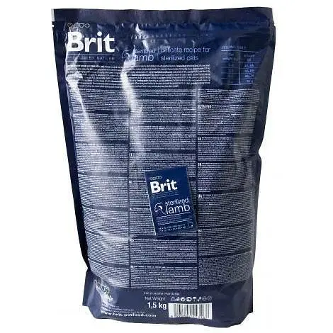 Сухой корм Brit Premium Cat by Nature Sterilized Lamb для стерилизованных кошек с ягненком 1500 г - фото 3