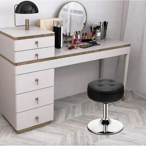 Кресло табурет вращающееся Costway Meri с местом для хранения черный - фото 4