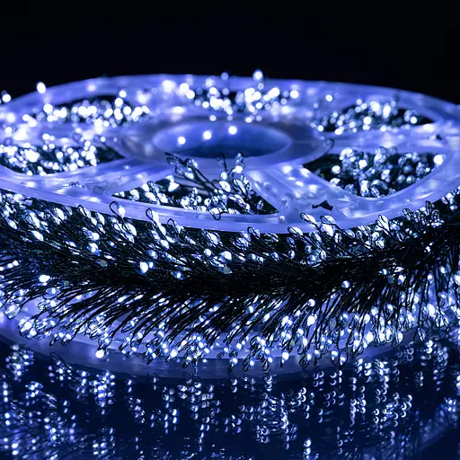 Новорічна гірлянда кімнатна роса Garlando D1500L50MGW 50 м 1500 LED Хвойна лапа зелений провід Біле сяйво  - фото 5