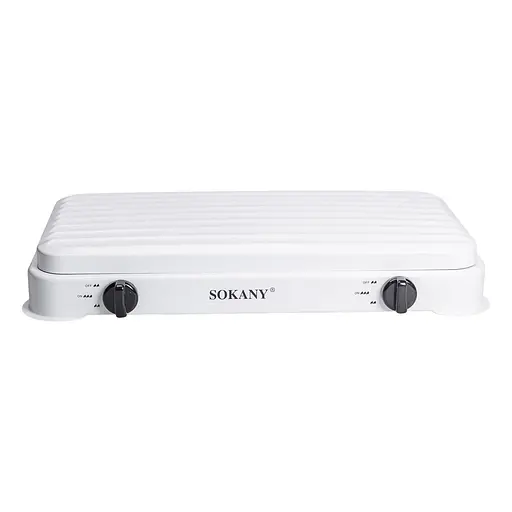 Настільна газова плита Sokany SK-6002W 2 конфорки 4.4 кВт під балонний газ для Білий - фото 2