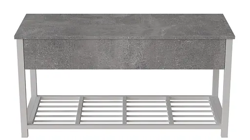 Банкетка з ящиком Ferrum-decor Дрейк 1 550x1000x400 метал Білий ДСП Бетон 16 мм (FRD-103058) - фото 4