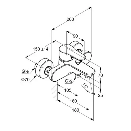 Смеситель для ванны Kludi Objekta DN 15 326530575 - фото 3
