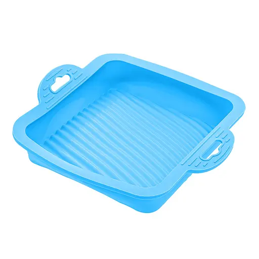 Форма квадратная силиконовая для выпечки кексов, тортов, пирогов и пирожных 18х18 см, A-plus Голубой 85741 - фото 6