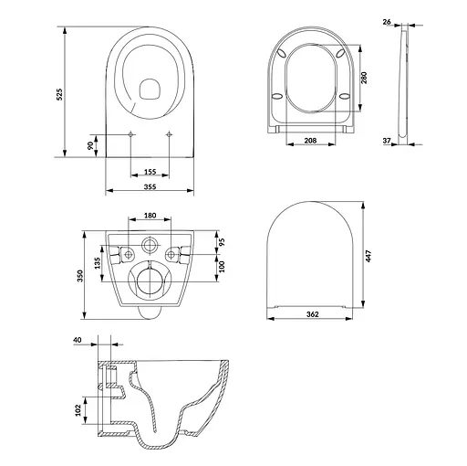 Подвесной унитаз Cersanit Zen Pro StreamOn овальный с сидением duraplast Larga Slim WRAP Soft Close S701-719 - фото 2