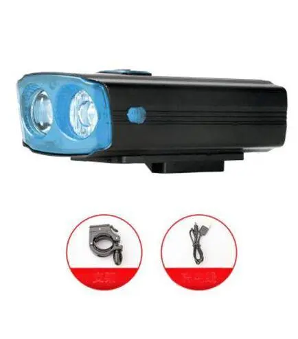 Велосипедный фонарь фара 581-A 2L2 + звонок + Power Bank + кнопка + microUSB (6 режимов звонка) - фото 6